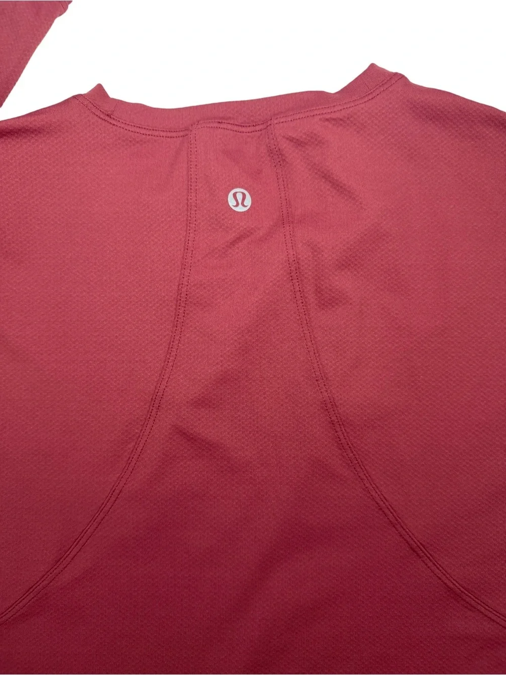 Lululemon Women Cropped Long Sleeve Athletic Top Burgundy Workout Yoga Gym SizeS